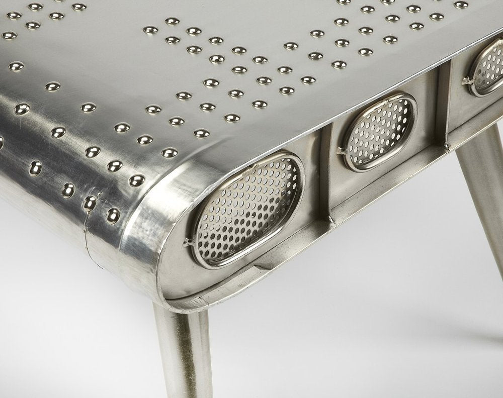 Silver Aluminum and Metal Coffee Table - 60-inch