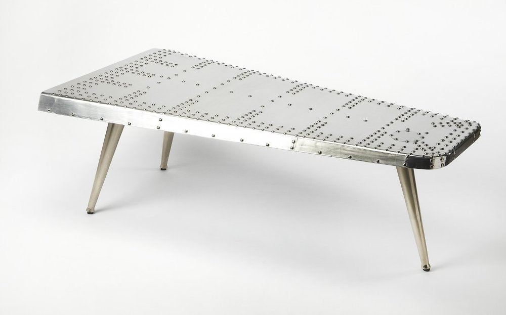 Silver Aluminum and Metal Coffee Table - 60-inch