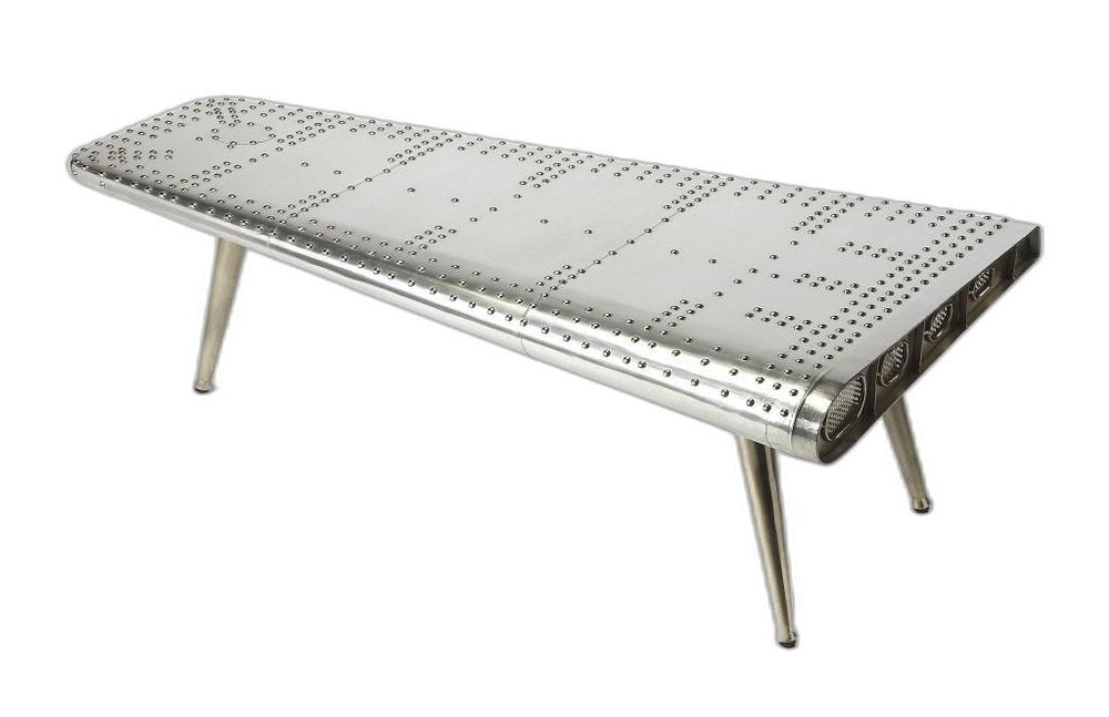 Silver Aluminum and Metal Coffee Table - 60-inch