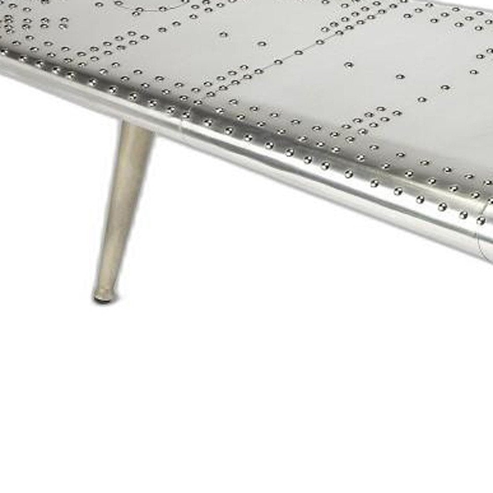 Silver Aluminum and Metal Coffee Table - 60-inch