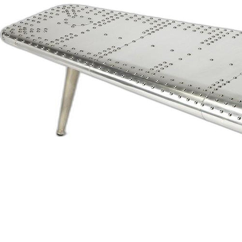 Silver Aluminum and Metal Coffee Table - 60-inch