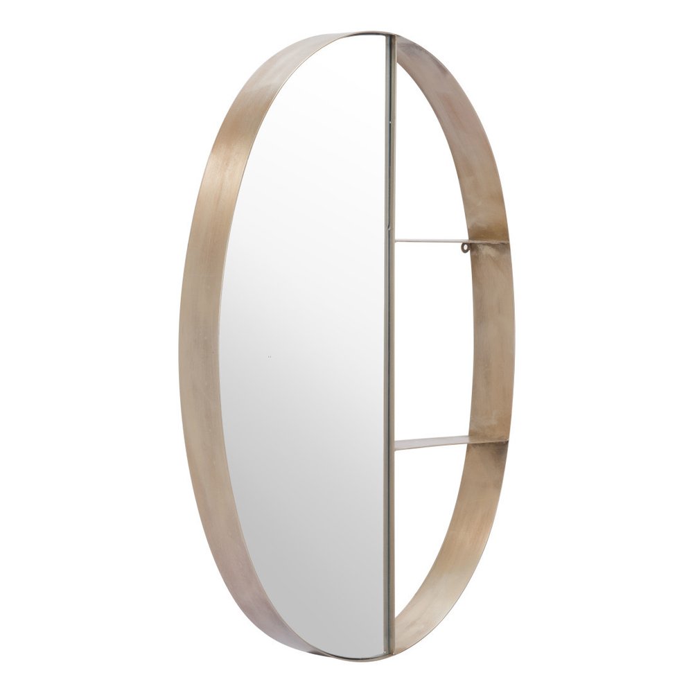 Bronze Oval Steel Framed Accent Mirror - 34-inch