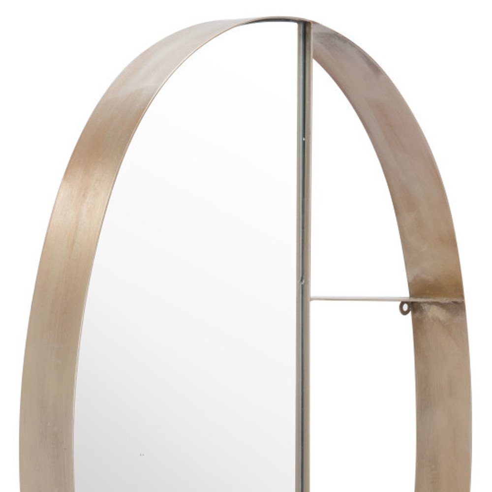 Bronze Oval Steel Framed Accent Mirror - 34-inch