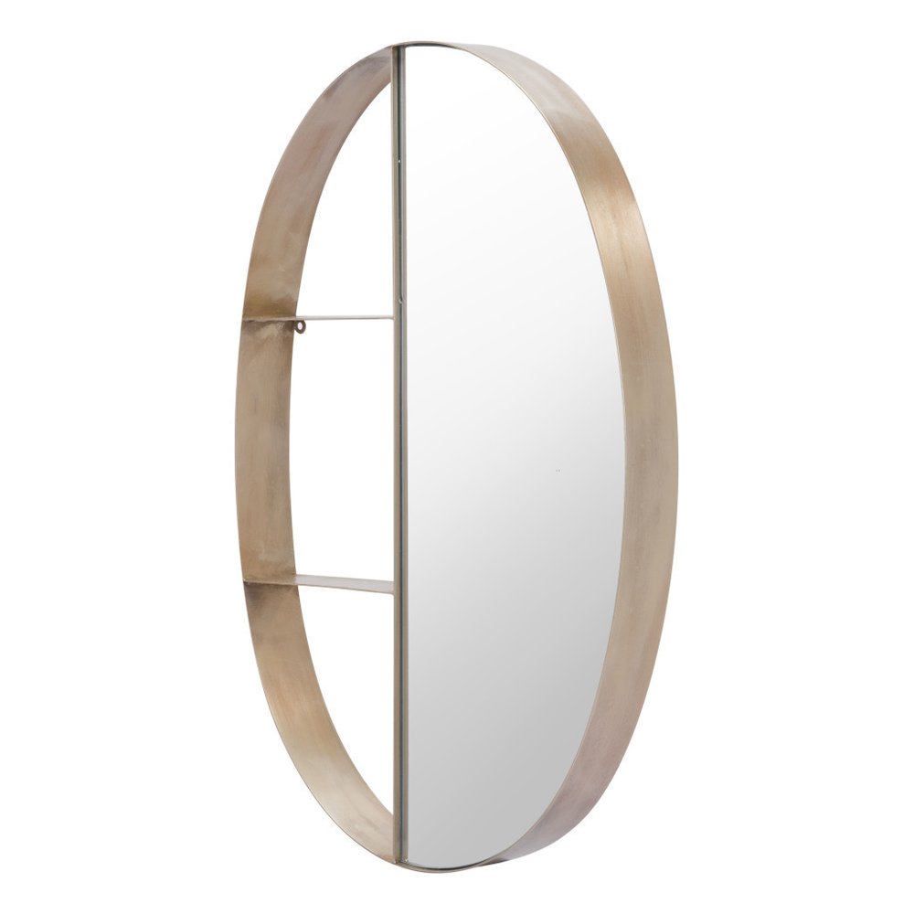 Bronze Oval Steel Framed Accent Mirror - 34-inch
