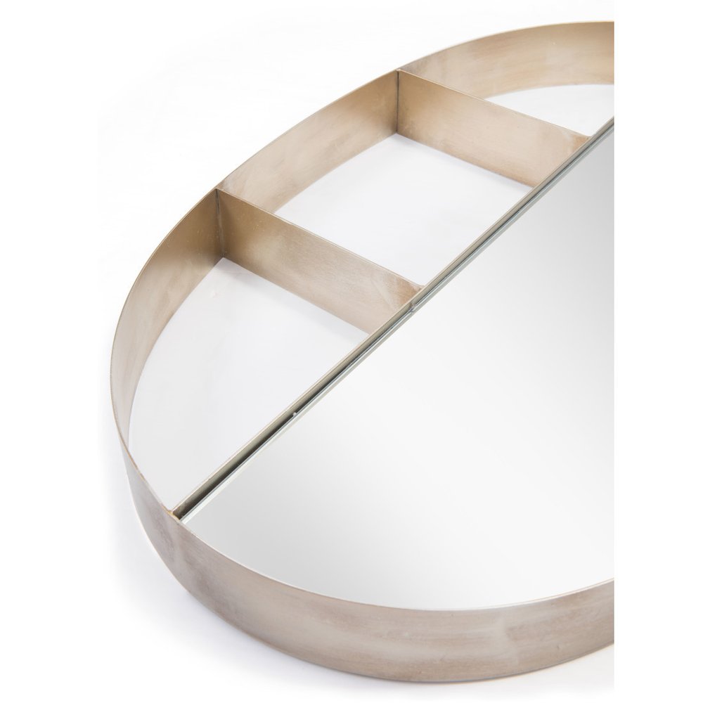 Bronze Oval Steel Framed Accent Mirror - 34-inch
