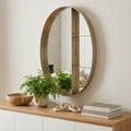Bronze Oval Steel Framed Accent Mirror - 34-inch