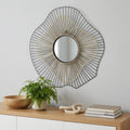 Black Abstract Metal Framed Accent Mirror - 22-inch
