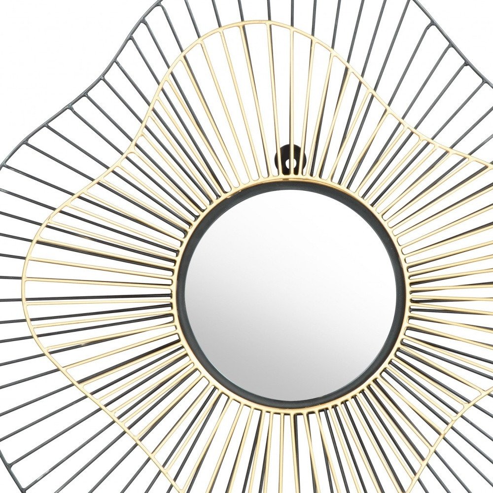 Black Abstract Metal Framed Accent Mirror - 22-inch