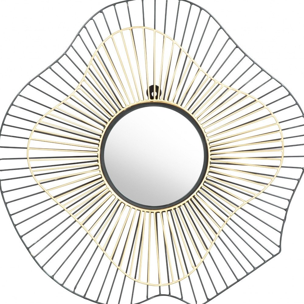 Black Abstract Metal Framed Accent Mirror - 22-inch