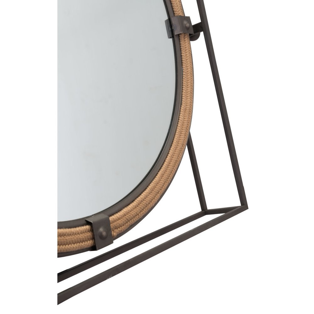 Gray Square Steel Framed Accent Mirror - 22-inch