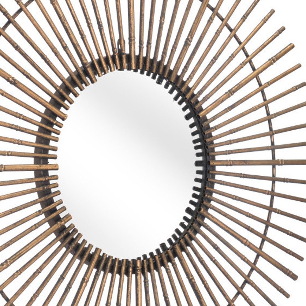Gold Steel Sunburst Framed Accent Mirror - 32-inch