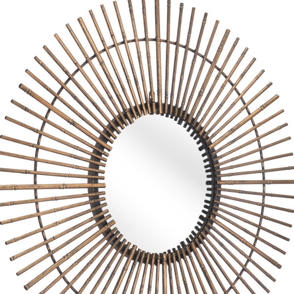 Gold Steel Sunburst Framed Accent Mirror - 32-inch