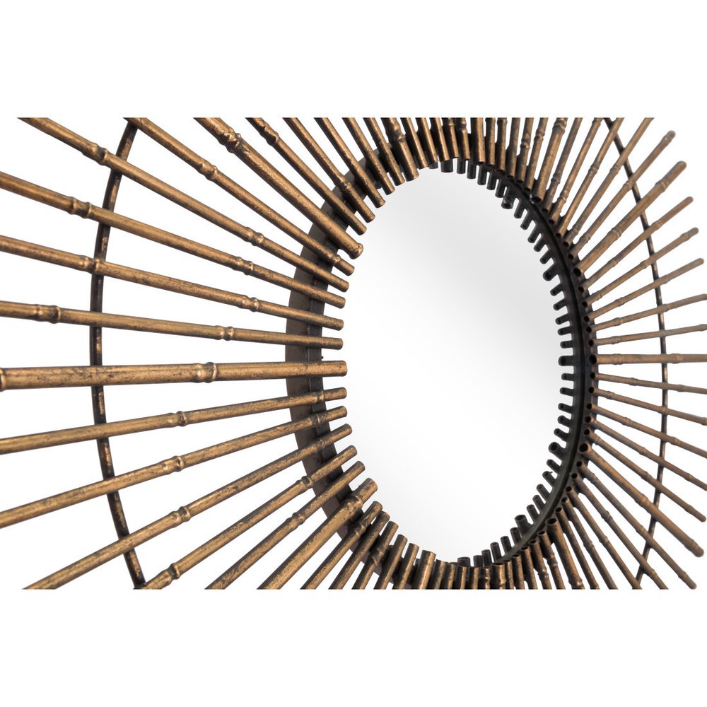 Gold Steel Sunburst Framed Accent Mirror - 32-inch