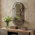 Industrial Gray Mirror Shelf