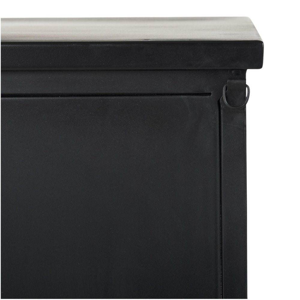 Black Iron Sideboard with Two Glass Doors - 41-inch