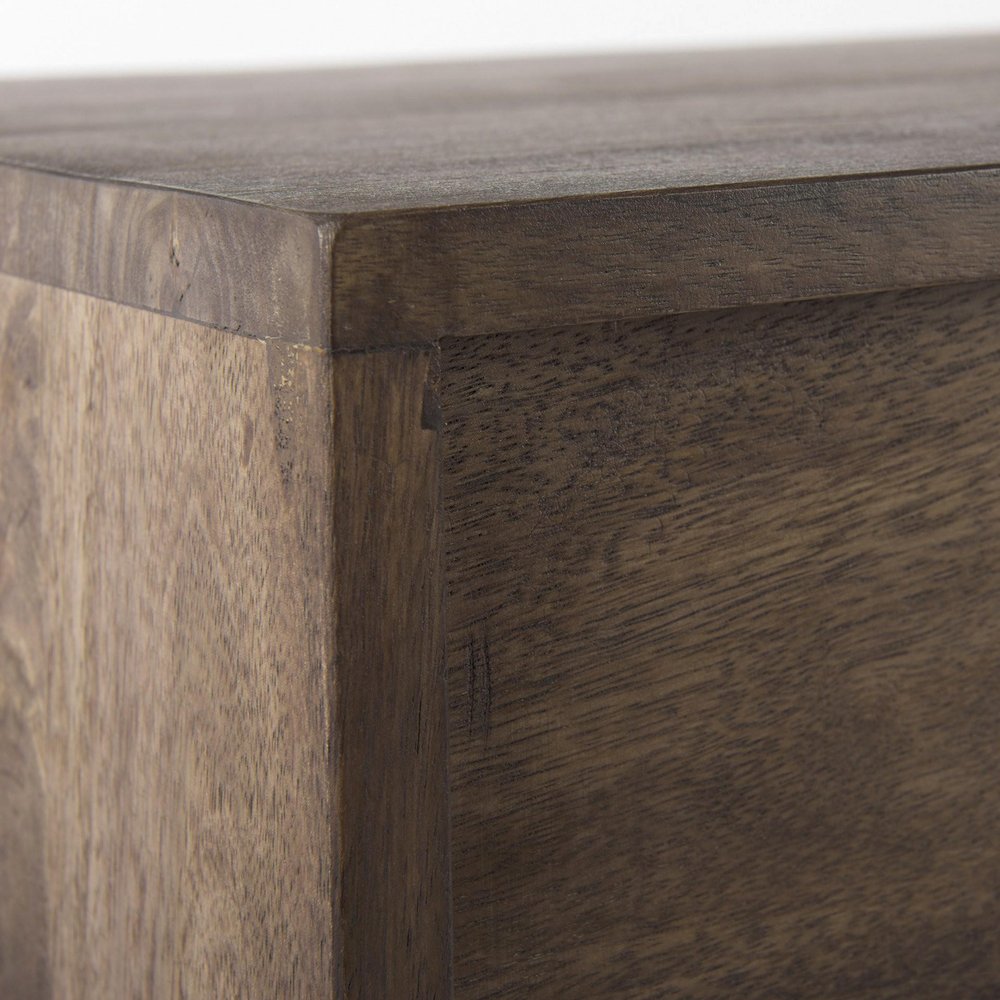 Dark Brown Two Door Cabinet with Metal Legs
