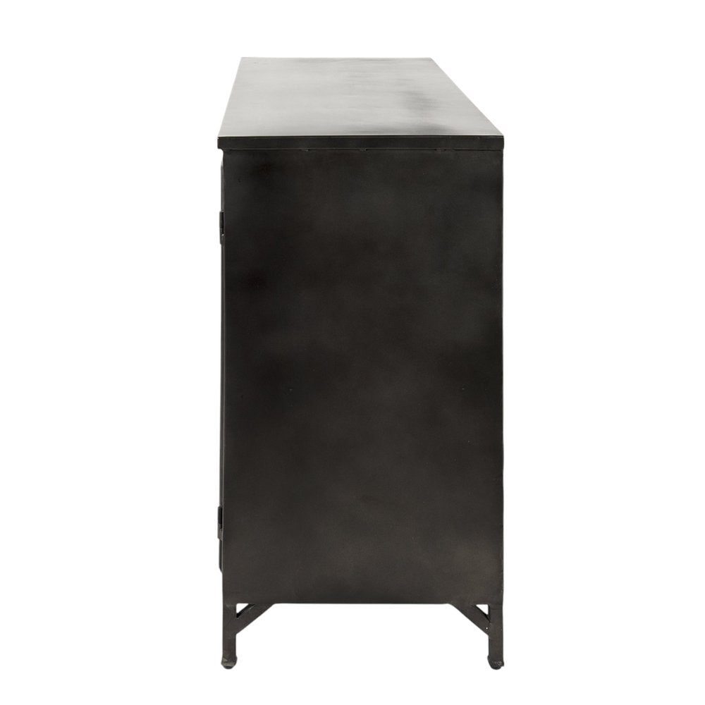 Black Iron Sideboard with Two Glass Doors - 40-inch