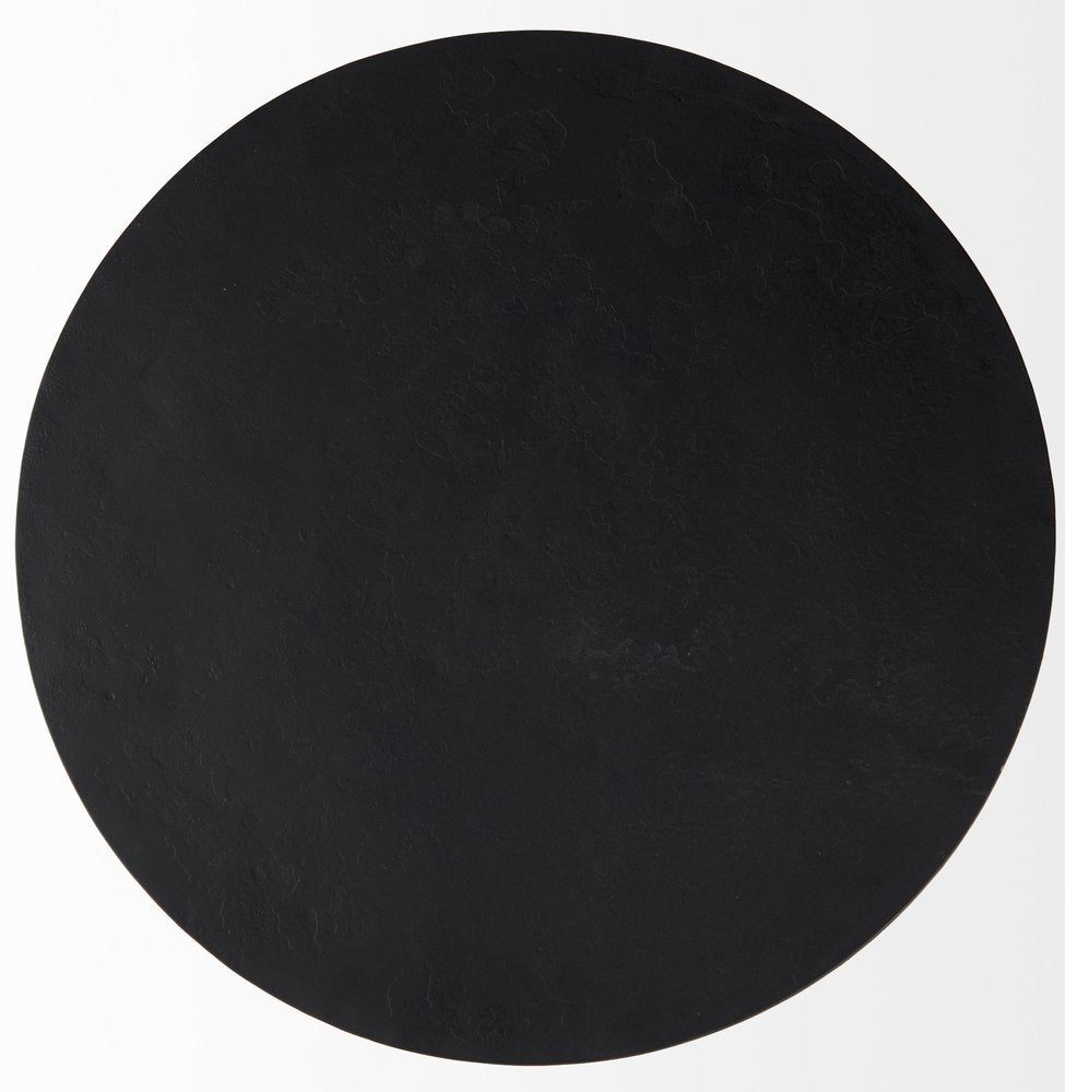 Black Iron Round End Table - 20-inch