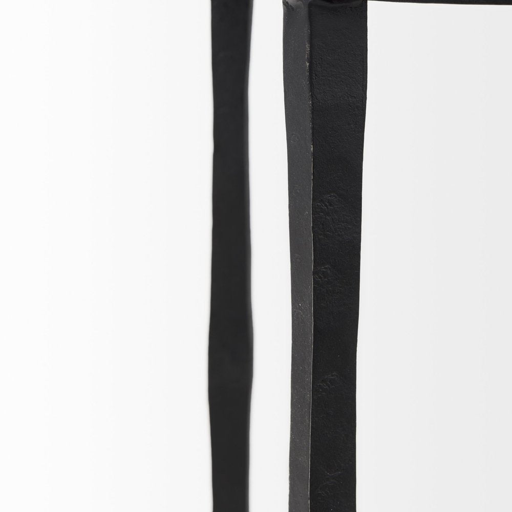 Black Iron Round End Table - 20-inch