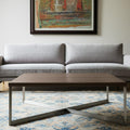 Brown Solid Wood and Metal Square Coffee Table - 34-inch