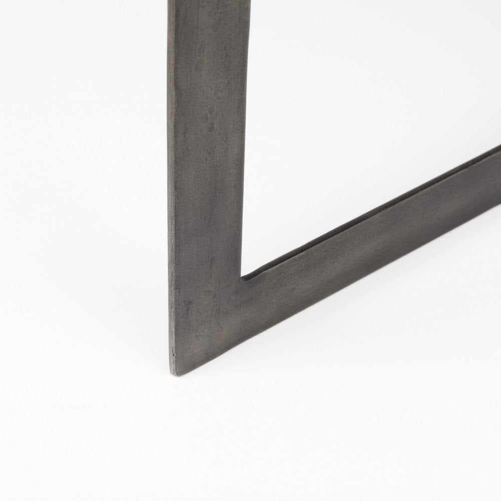 Brown Solid Wood and Metal Square Coffee Table - 34-inch