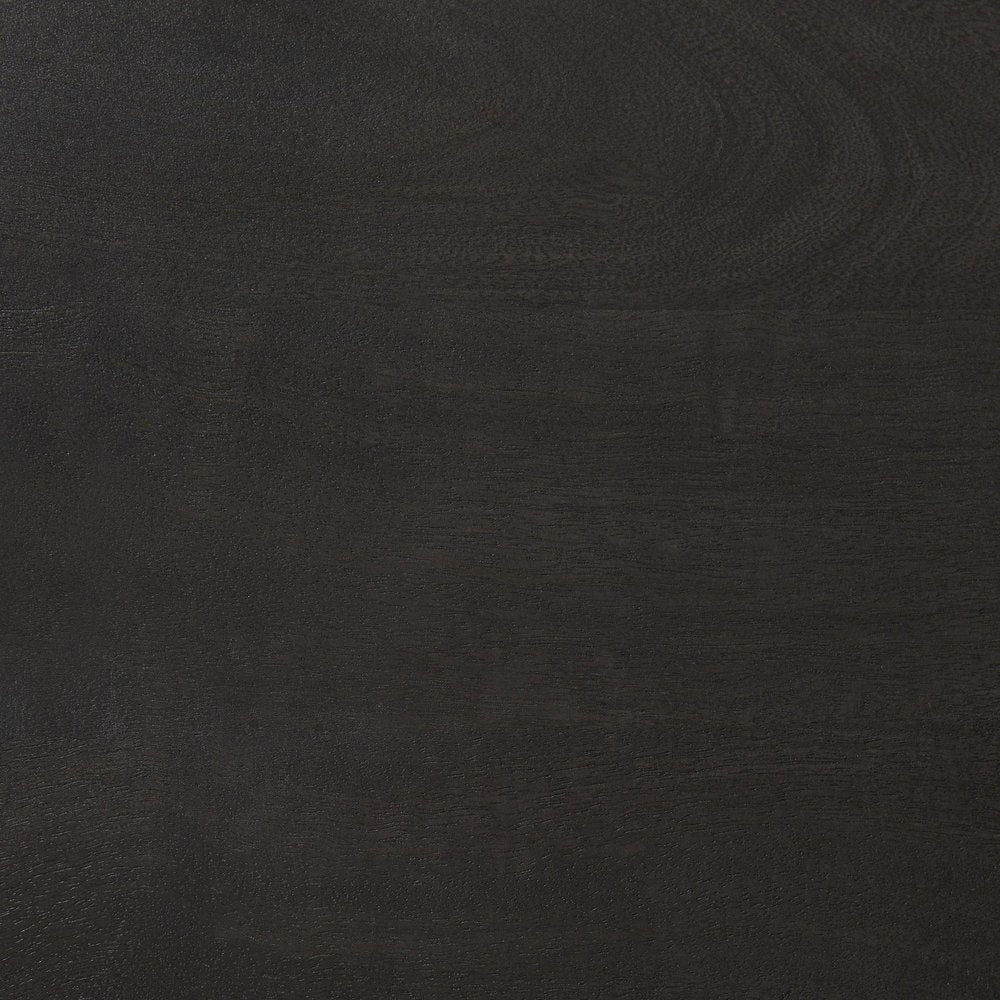 Dark Brown and Black Solid Wood and Iron Round Pedestal Coffee Table