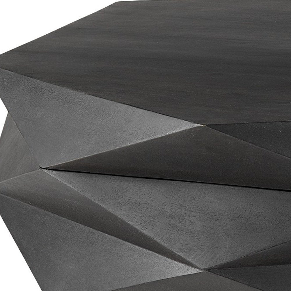 Black Wood Octagon Solid Coffee Table - 48-inch