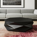 Black Wood Octagon Solid Coffee Table - 48-inch
