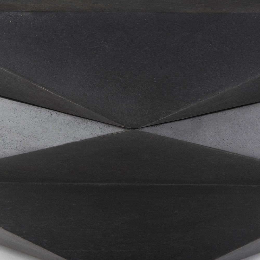 Black Wood Octagon Solid Coffee Table - 48-inch