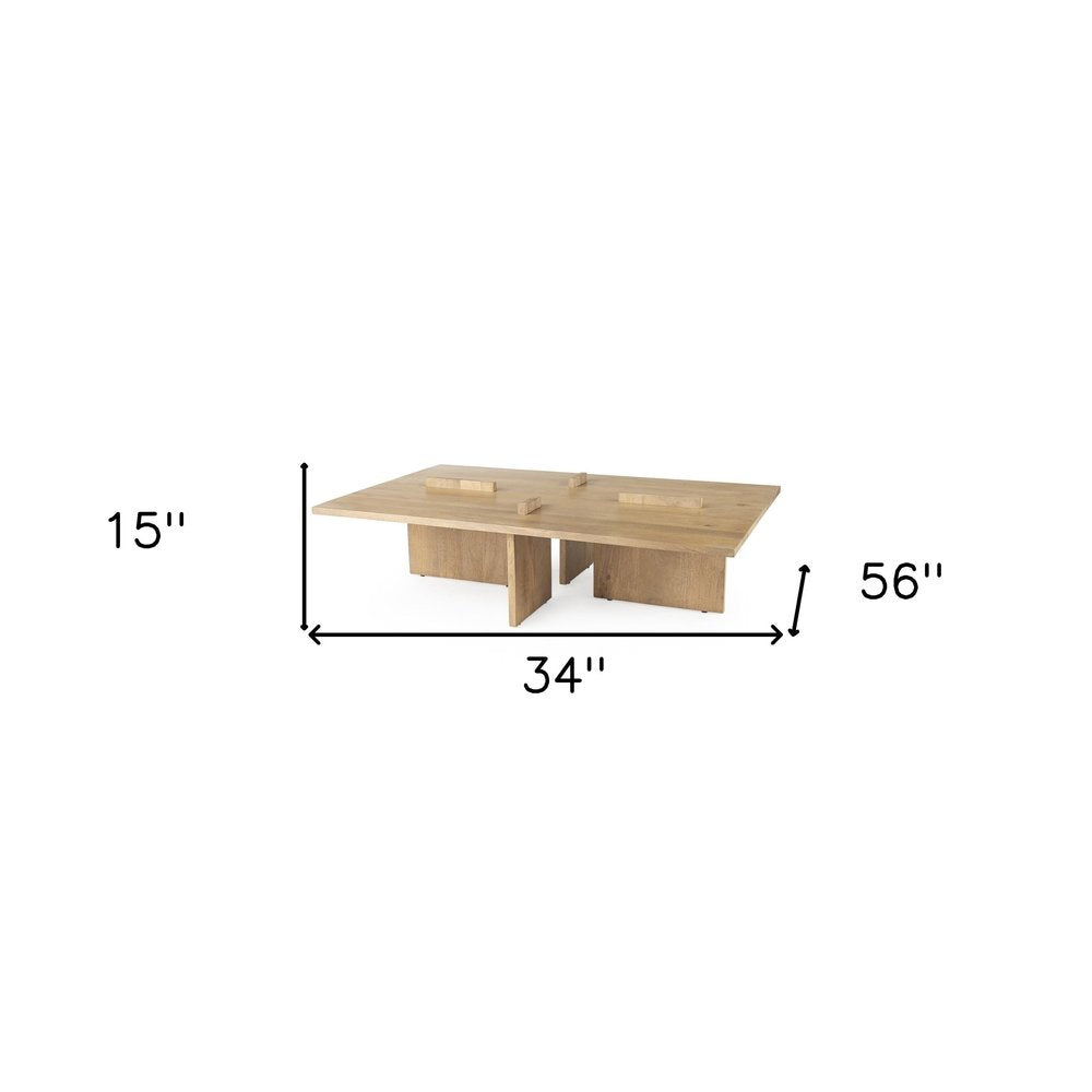 Natural Wood Coffee Table - 34-inch