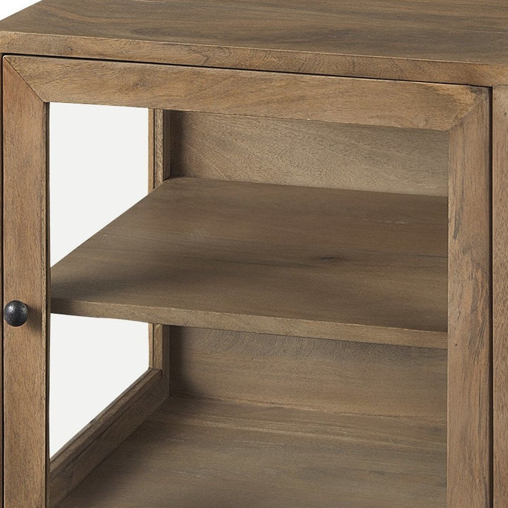 Brown Solid Wood Square End Table - 26-inch