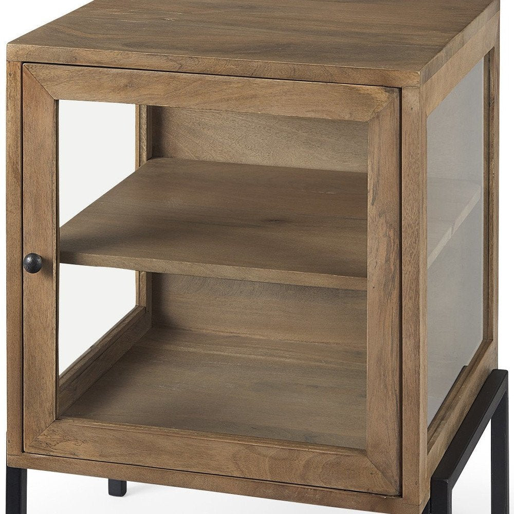 Brown Solid Wood Square End Table - 26-inch