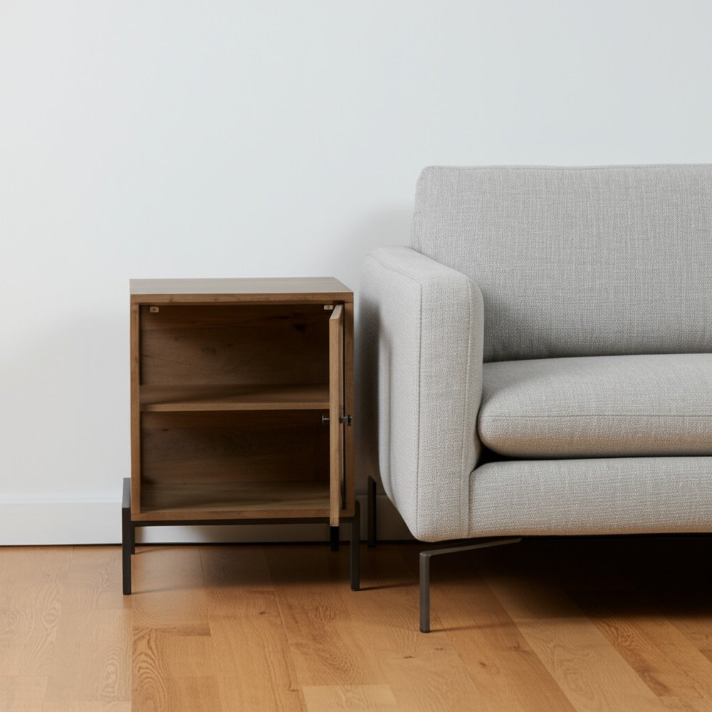 Brown Solid Wood Square End Table - 26-inch