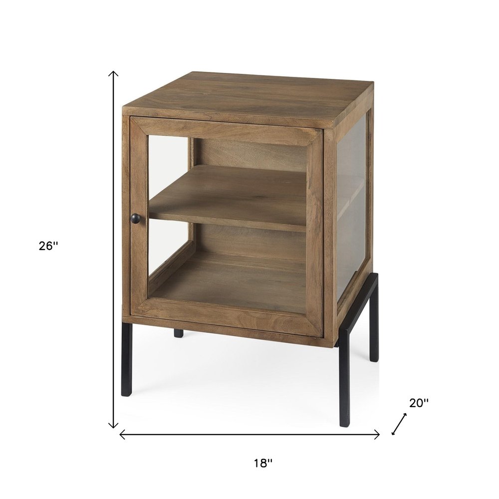 Brown Solid Wood Square End Table - 26-inch