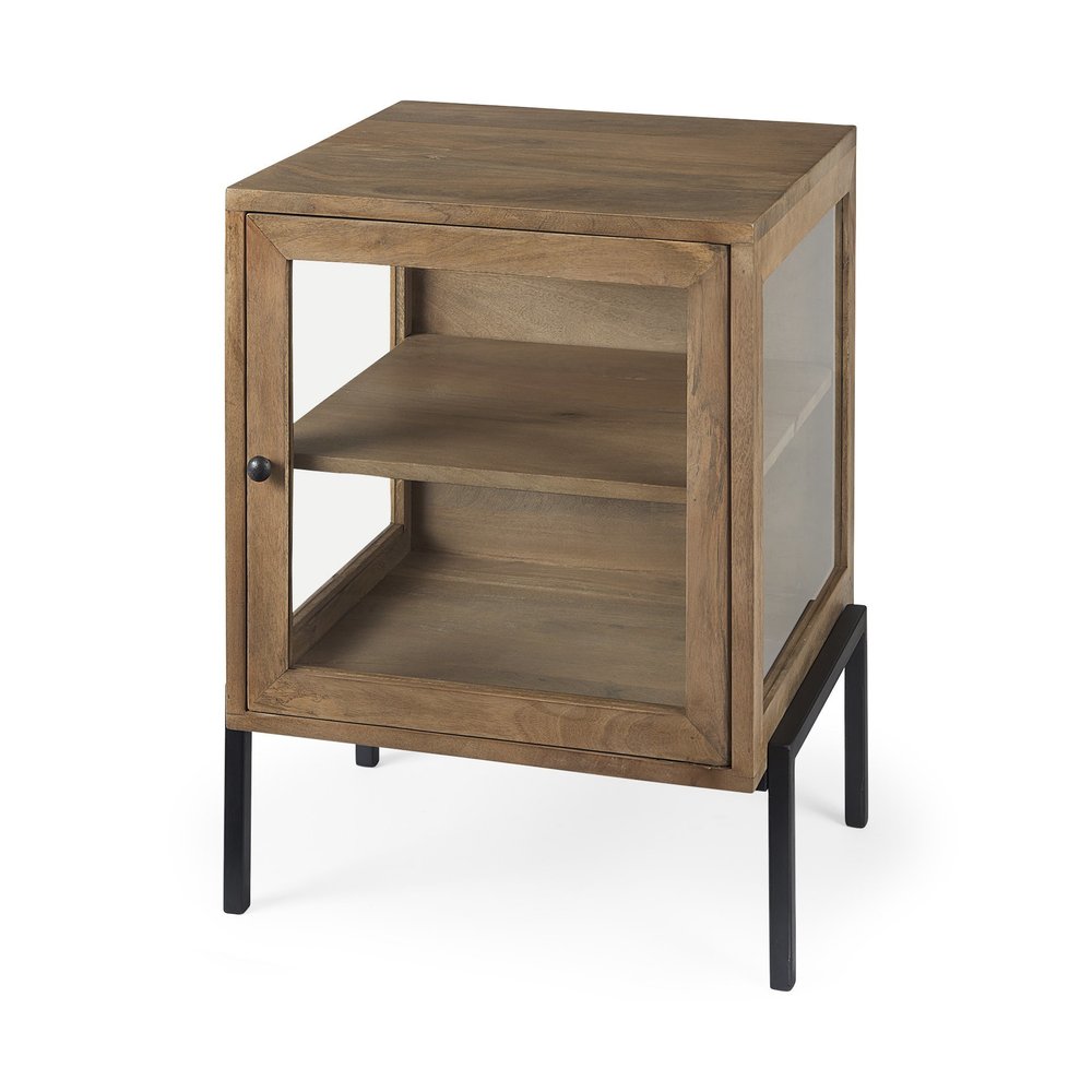 Brown Solid Wood Square End Table - 26-inch