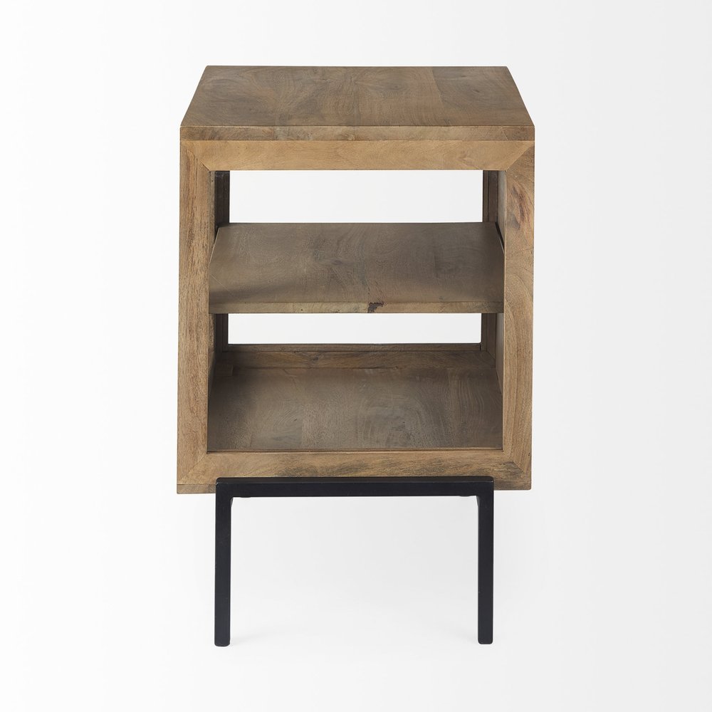 Brown Solid Wood Square End Table - 26-inch