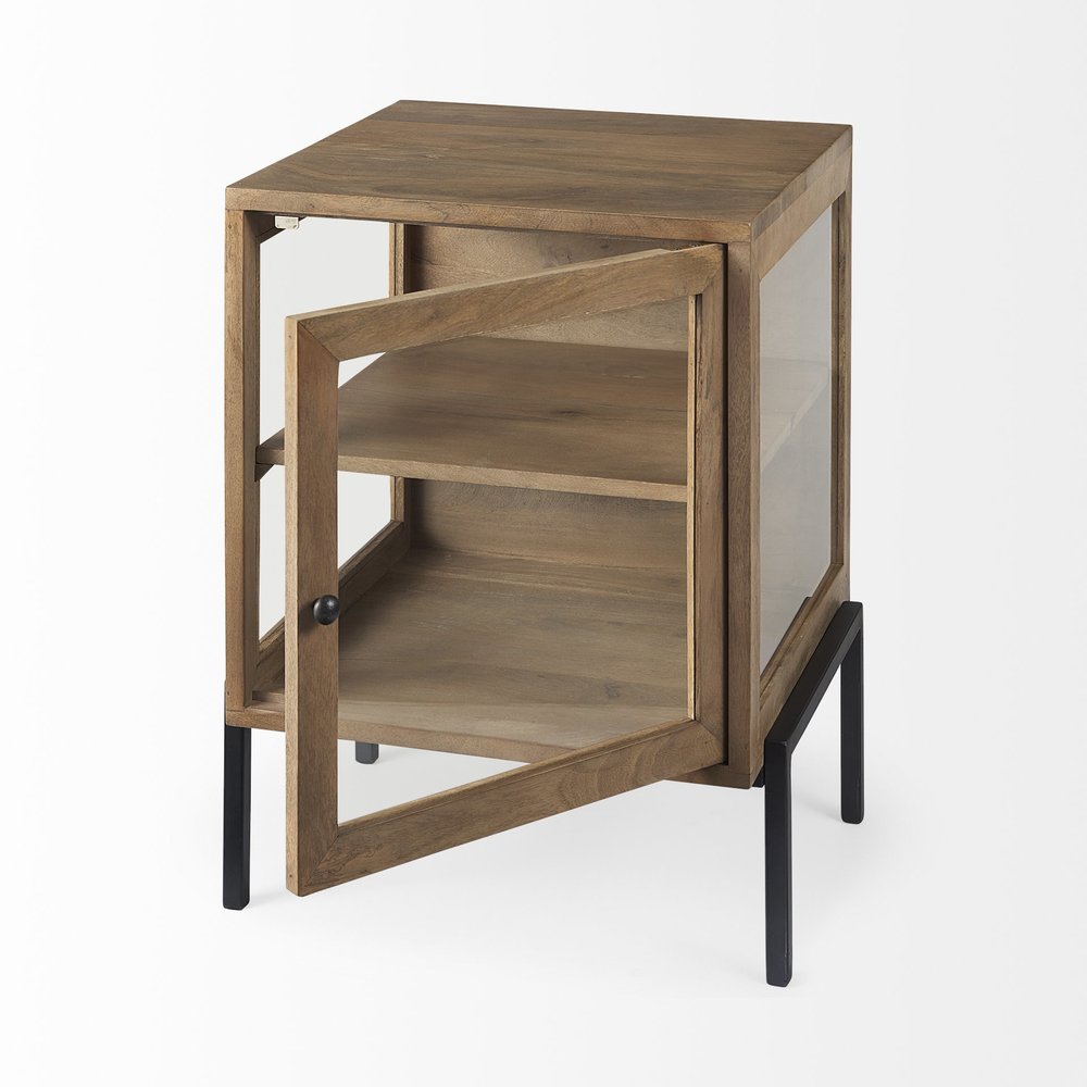 Brown Solid Wood Square End Table - 26-inch