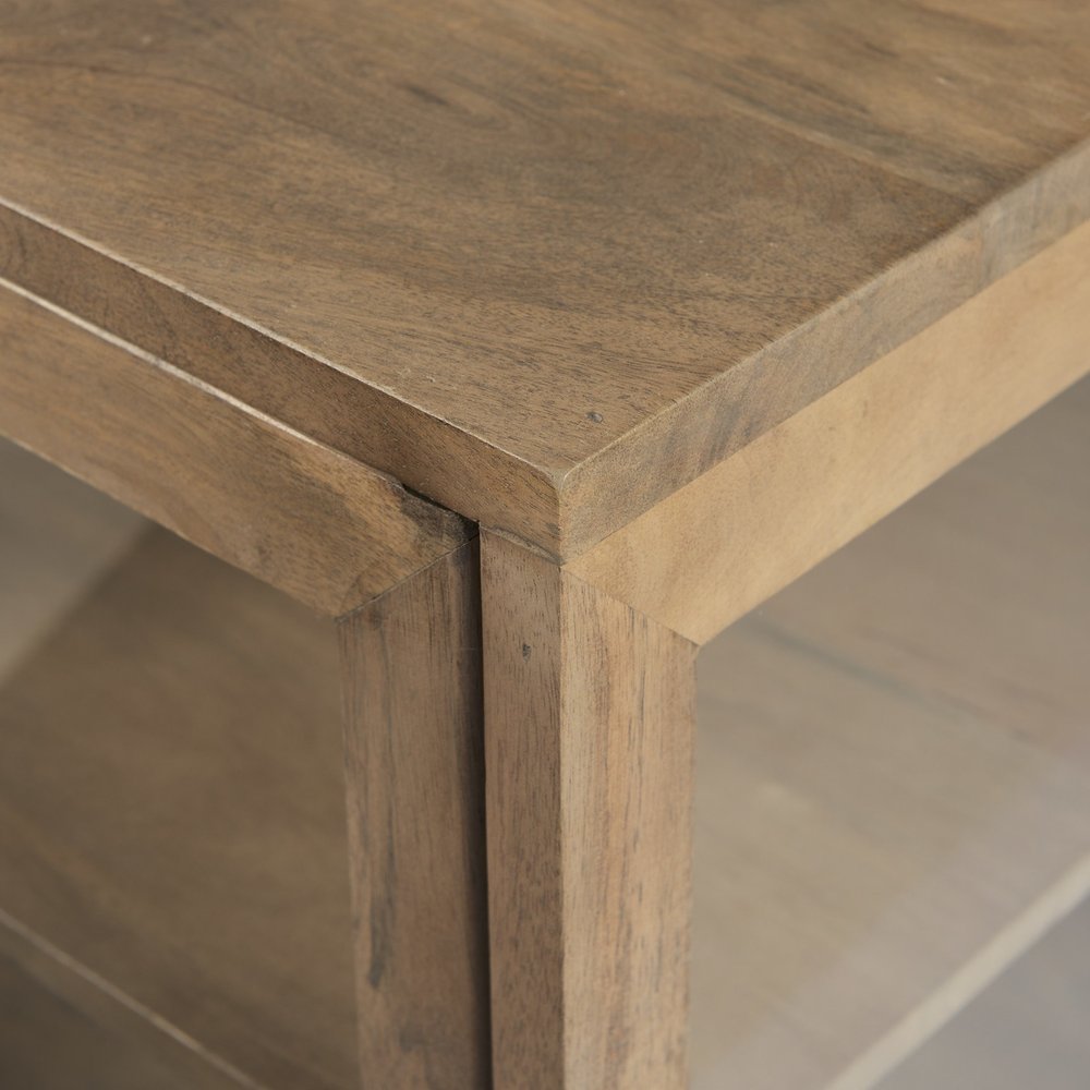 Brown Solid Wood Square End Table - 26-inch