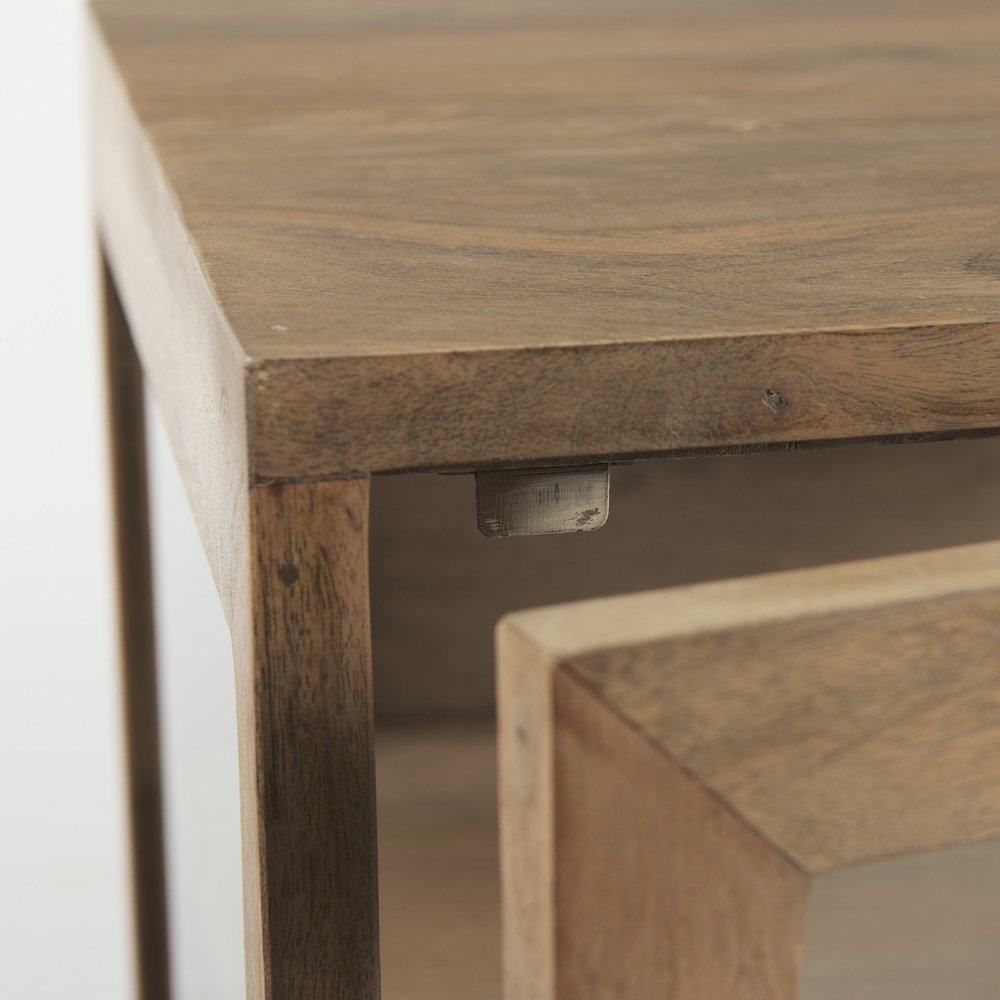 Brown Solid Wood Square End Table - 26-inch
