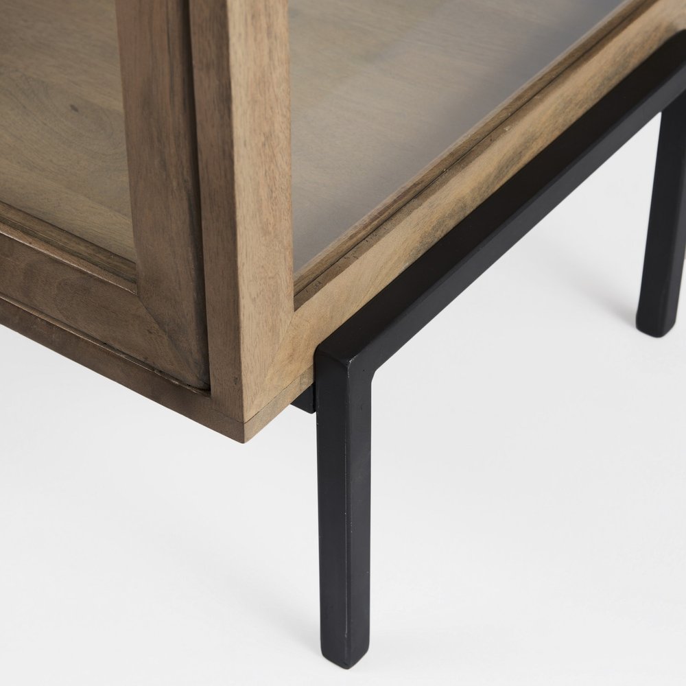 Brown Solid Wood Square End Table - 26-inch