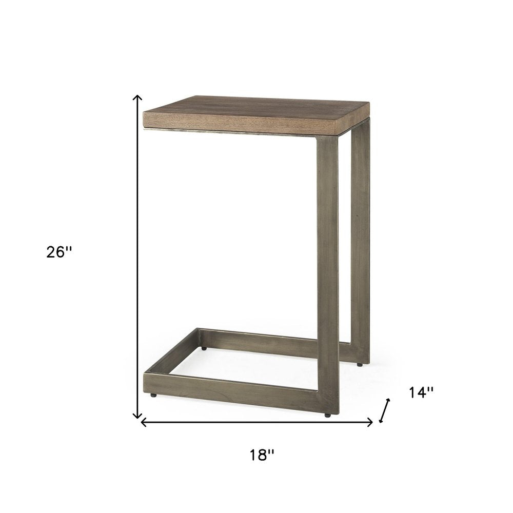 Brown Solid and Manufactured Wood Square End Table - 26-inch