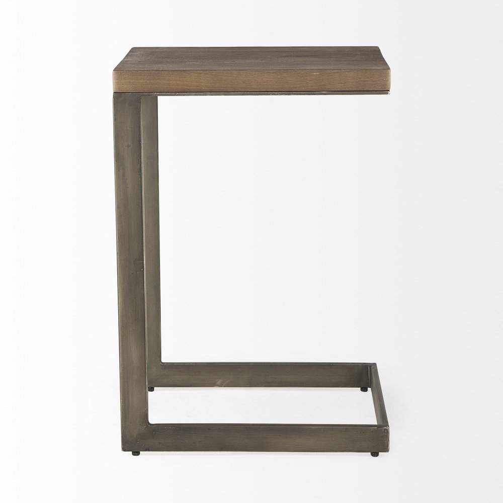 Brown Solid and Manufactured Wood Square End Table - 26-inch