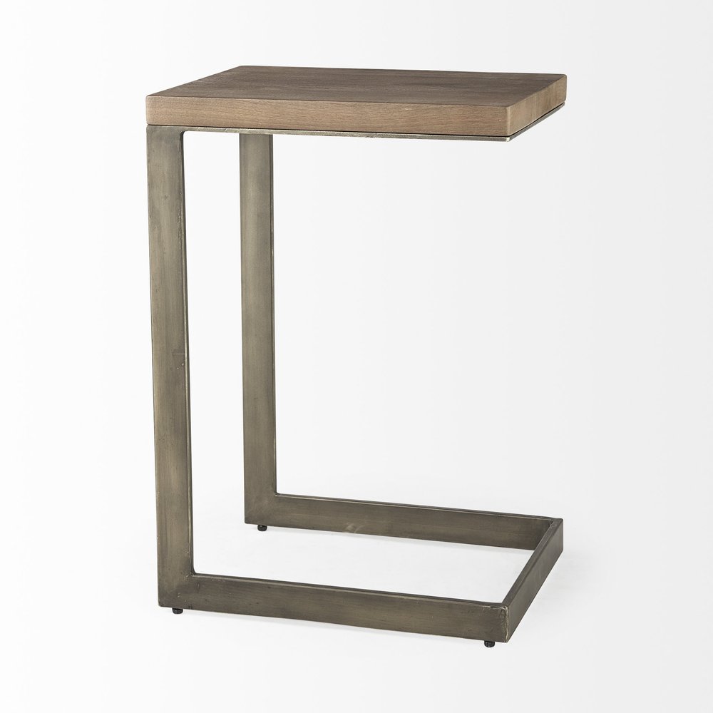 Brown Solid and Manufactured Wood Square End Table - 26-inch