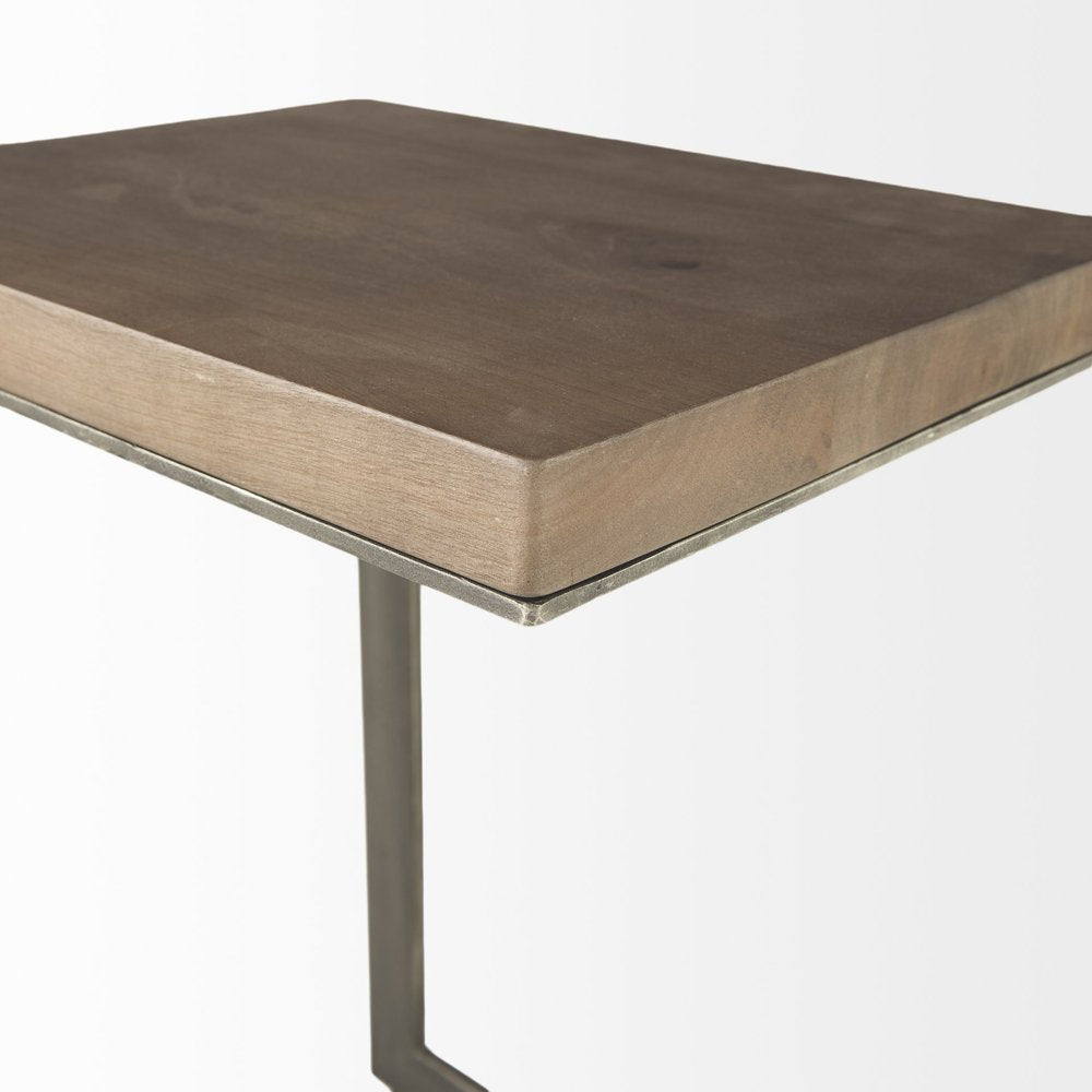 Brown Solid and Manufactured Wood Square End Table - 26-inch