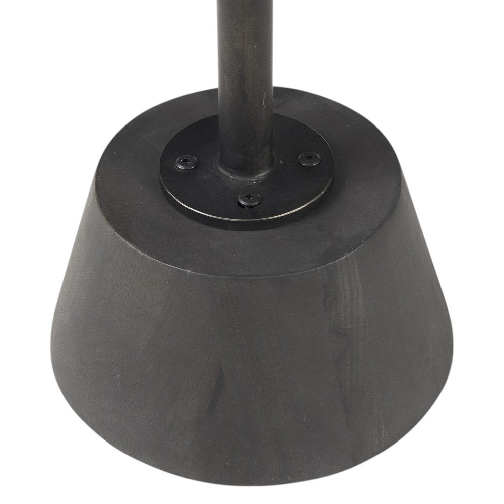 Black Solid and Manufactured Wood Round End Table - 24-inch