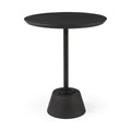 Black Solid and Manufactured Wood Round End Table - 24-inch