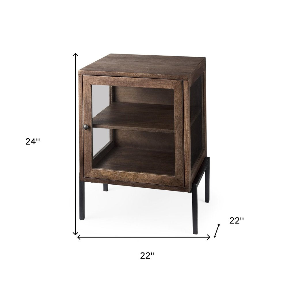 Brown Solid Wood Square End Table - 24-inch