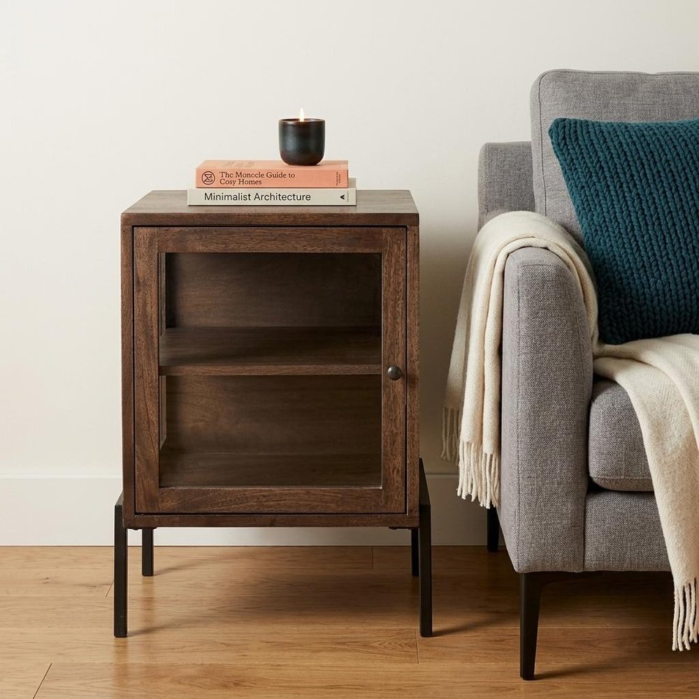 Brown Solid Wood Square End Table - 24-inch