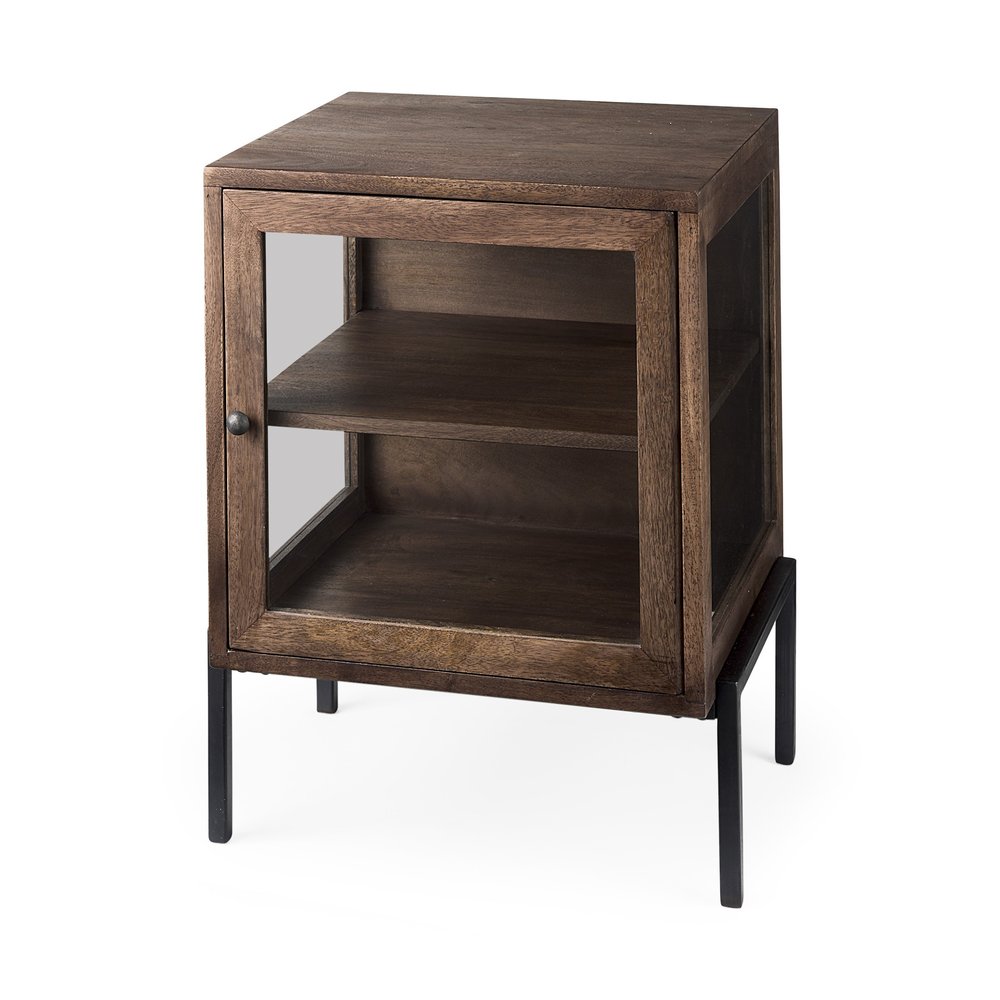 Brown Solid Wood Square End Table - 24-inch