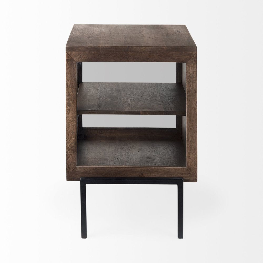 Brown Solid Wood Square End Table - 24-inch